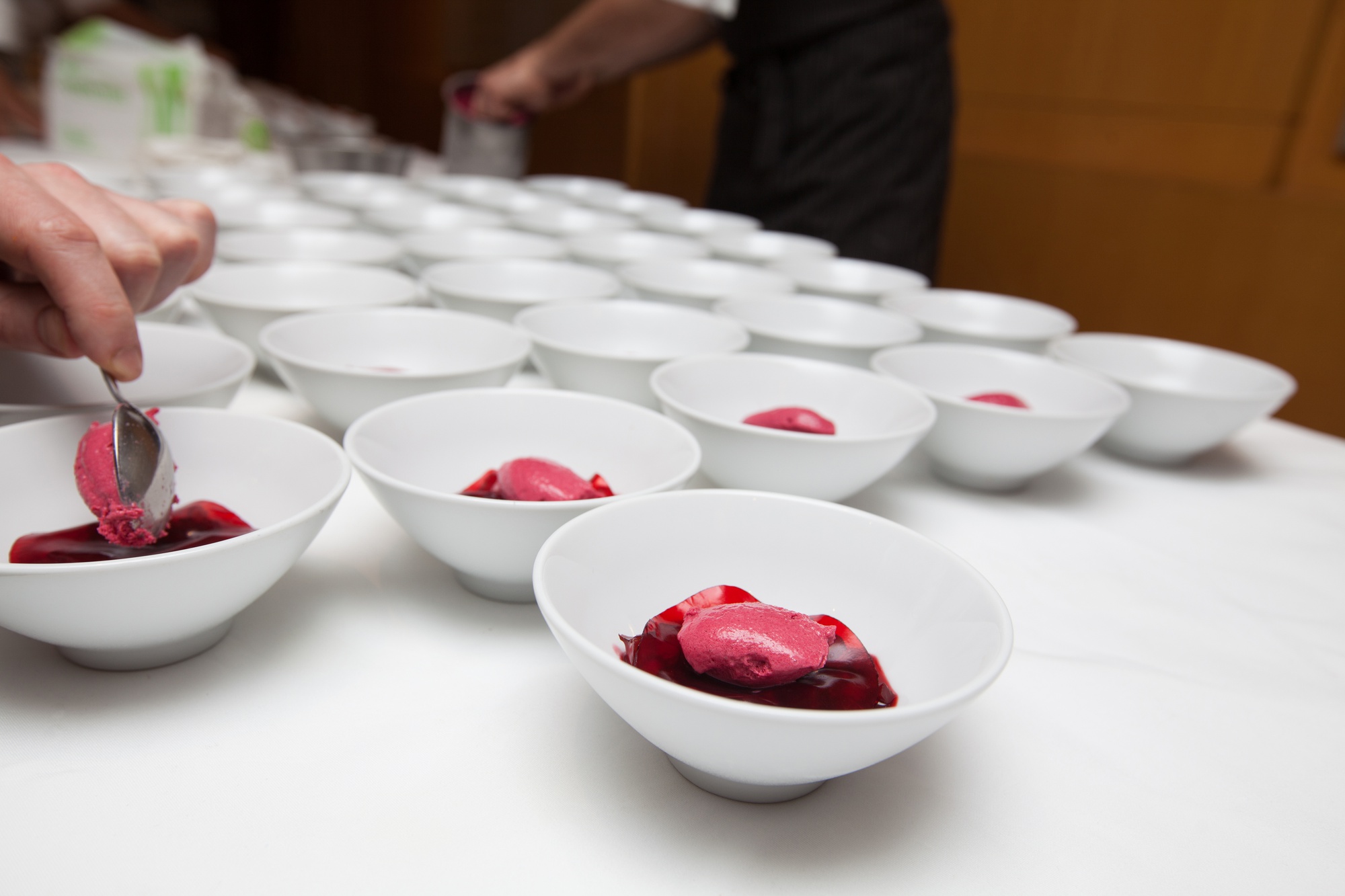 Selection of prepared workshop dishes on counter